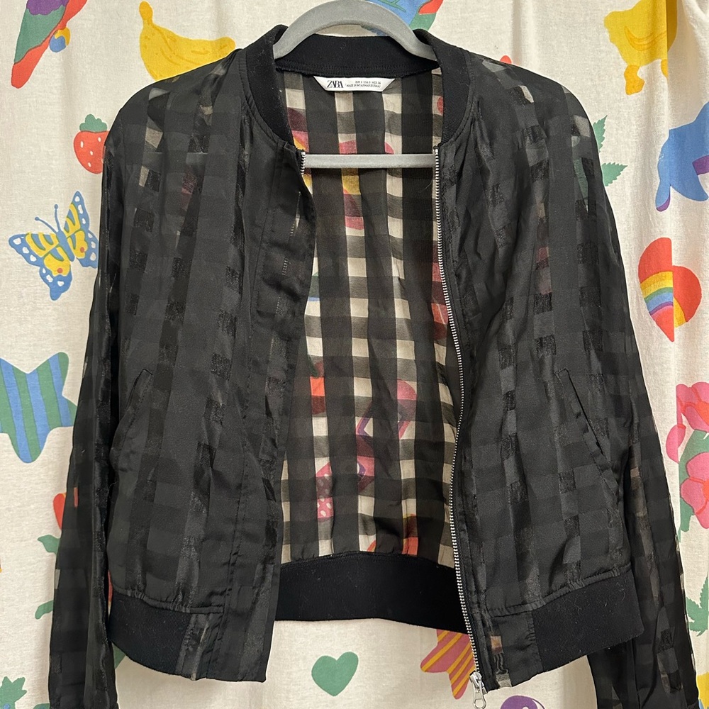 Zara Black Checkered Jacket
